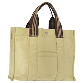 Burberry Blue Label Tote Bag aus Nylon, Silber, Beige Auth gh1498