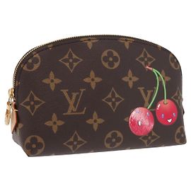 LOUIS VUITTON Pochette Cosmetica Monogramma Ciliegia PM M13766 LV Auth BA9228SM