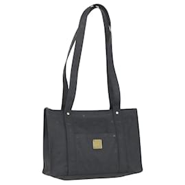 Borsa tote MCM Logogram Vicetos PVC Nero Oro Auth 160044