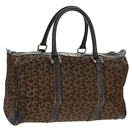 Céline Borsa Boston Celine C Sulky in tela marrone e oro Auth bs31834