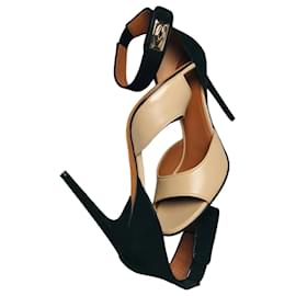 Givenchy Nappa Sandalen Schwarz und Taupe Leder Stiletto