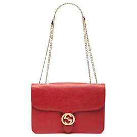 Gucci Rosso Medio Dollar Pelle di Vitello Crossbody Interlocking G