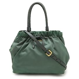 Borsa a nastro arricciato Ardesia di Prada