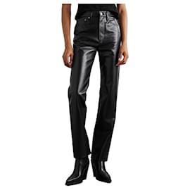 Jeans de mezcla de cuero con cintura ajustada de los 90 Agolde