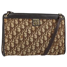 Borsa a Spalla Trotter Vintage Christian Dior in Tela Media