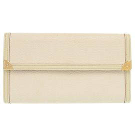 Louis Vuitton Langer Geldbeutel aus Weißem Leder