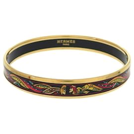 Hermes Black and Gold Enamel PM Bangle - Hermès