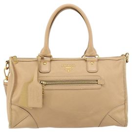 Prada Front Zip Convertible Satchel Cervo Leather Medium