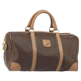 Céline Borsa Boston in tela Macadam CELINE in pelle PVC marrone oro Auth 160040