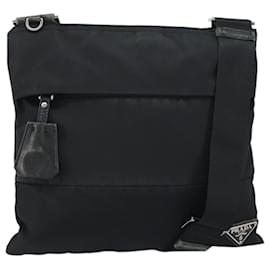Borsa a Spalla PRADA Nylon Nero Argento Autentica 160712
