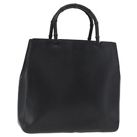 Bolso Tote de Cuero Gucci Bamboo Negro 002 1059 Auth 160597