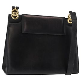 Céline Borsa a Spalla CELINE Circle in Pelle Nera e Oro Auth 161116