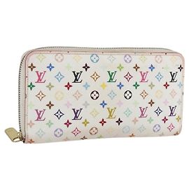 Louis Vuitton Monogram Multicolor Zippy Geldbörse Weiß M60241 Auth LV 162714