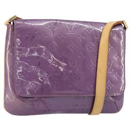 LOUIS VUITTON Monogram Vernis Thompson Street Bag Viole M91095 LV Auth 161428