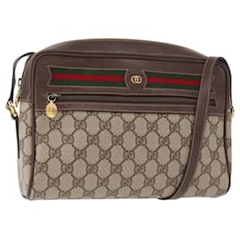 Borsa a Spalla Gucci GG Supreme Web Sherry Line PVC Beige 001 113 6472 Auth 161523