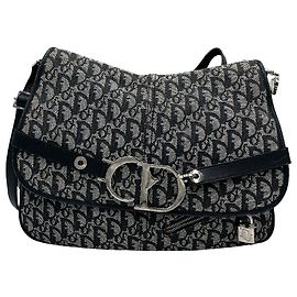 Christian Dior Vintage CD Flap Messenger Diorissimo Canvas Large