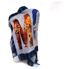 Bufanda de seda Moschino Archivio multicolor