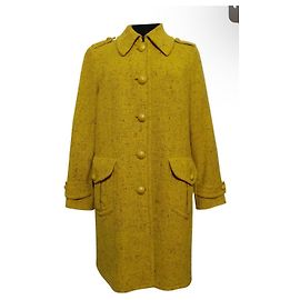 Abrigo Moschino de lana amarillo y multicolor
