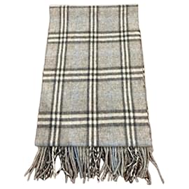 Sciarpa vintage in lana merino e cashmere grigia di Burberry