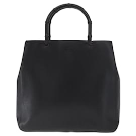 Borsa Tote in Pelle Vintage Gucci con Manico in Bambù