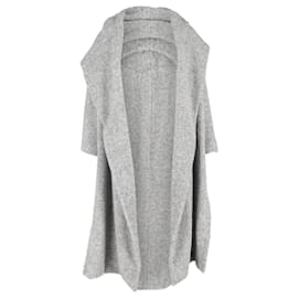 Abrigo largo abierto Max Mara en lana gris