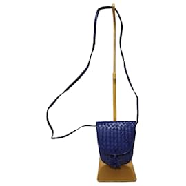 BORSA A TRACOLLA IN PELLE VINTAGE INTRECCIATO Bottega Veneta Blu Navy