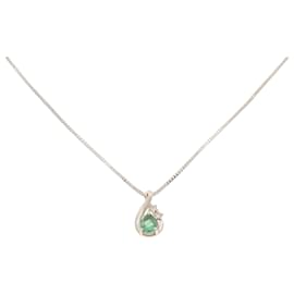 Autre Marque Collana in diamante smeraldo Pt900 Pt850