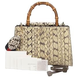 Borsa tote e borsa a spalla Nympheas in bambù - Gucci