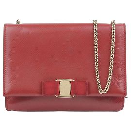 Salvatore Ferragamo Bolsa transversal com corrente e laço Genie Bar