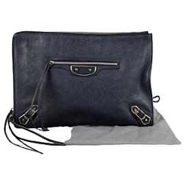 Balenciaga Clutch Media con Bordo Metallico Classico