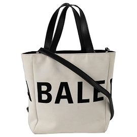 Balenciaga Borsa a spalla in tela con logo