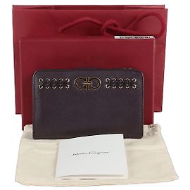 Salvatore Ferragamo Portafoglio Continentale con Logo Gancini