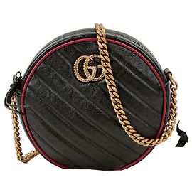 Gucci Borsa a tracolla rotonda mini GG Marmont