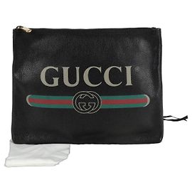 Gucci Clutch de portfólio com estampa de logo