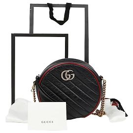 Gucci GG Marmont Mini Bolso Redondo de Hombro Crossbody