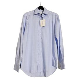 Camisa clásica Lanvin azul claro a cuadros