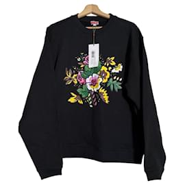 Kenzo Schwarzes Sweatshirt mit Floralprint