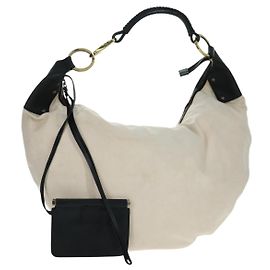 Borsa a Spalla GUCCI in Tela Avorio Oro 95332 Auth 161228