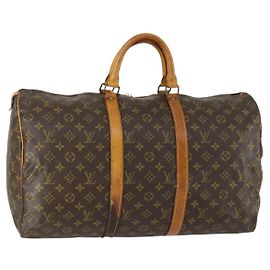 LOUIS VUITTON Borsa Boston Monogram Keepall 50 M41426 LV Auth am10377