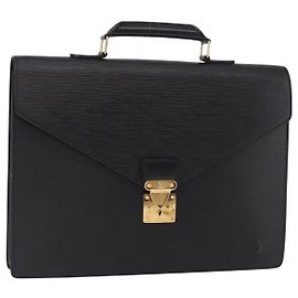 LOUIS VUITTON Epi Serviette Conseiller Borsa da Lavoro Nera M54422 LV Auth 160118