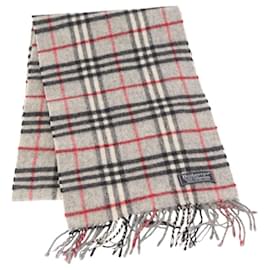 Sciarpa in lana a quadri Nova Check Burberry grigia Auth am10135