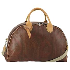 Borsa Boston ETRO Paisley PVC 2 vie Bordeaux Oro Auth am10241