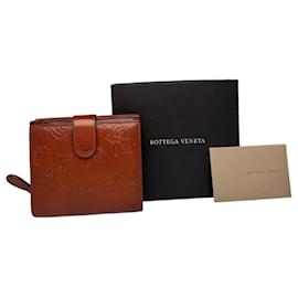 Carteira de couro monograma borboleta Bottega Veneta vintage marrom