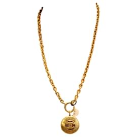 Collana Chanel Pendente Doppio CC Oro