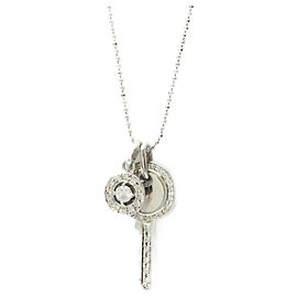 Autre Marque Collana con diamante a forma di chiave in oro bianco 18K Vendome Aoyama