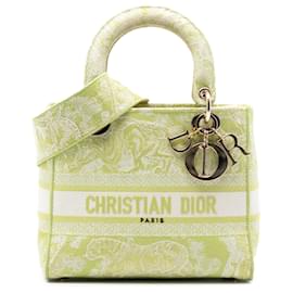 Dior Verde Medio Lady D Lite en Lona Bordada Toile de Jouy