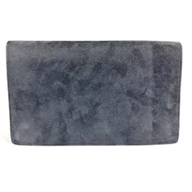 Borsa clutch vintage Hermès con pattina in blu navy
