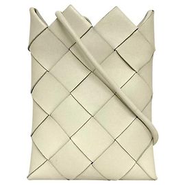 Bolso de hombro mini Intrecciato blanco Bottega Veneta