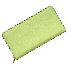 Gucci hellgrünes Bi-Fold-Langgeldbörse
