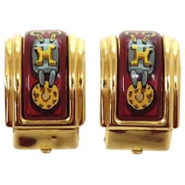 Boucles d'oreilles en métal émaillé Hermès